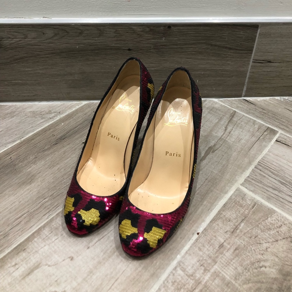 Christian Louboutin Sz 37 Fifi sequin shoes.